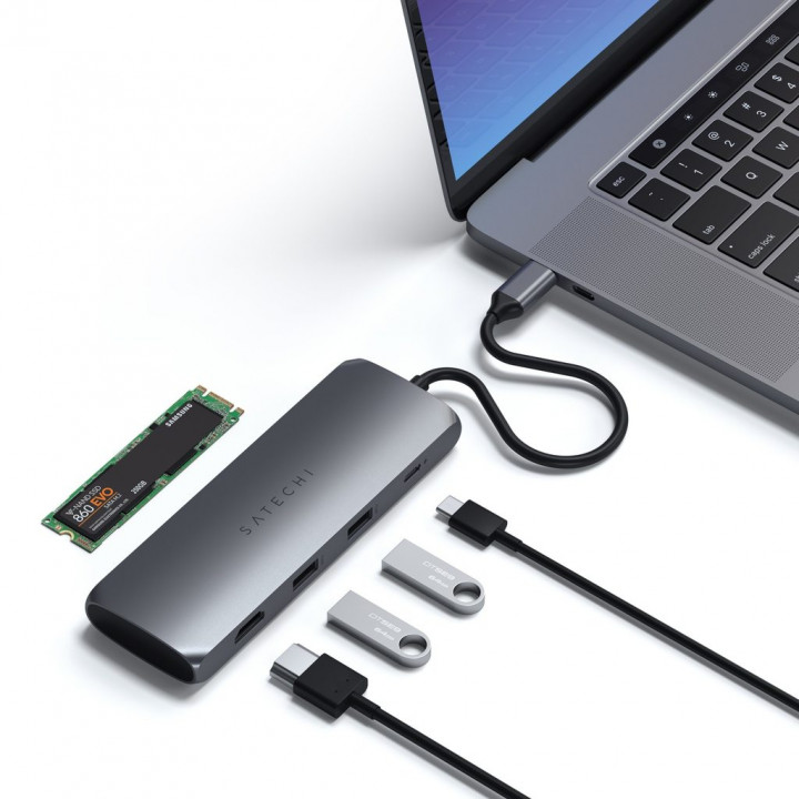 Satechi - USB-C Hybrid w/ SSD Enclosure adapter (space grey)