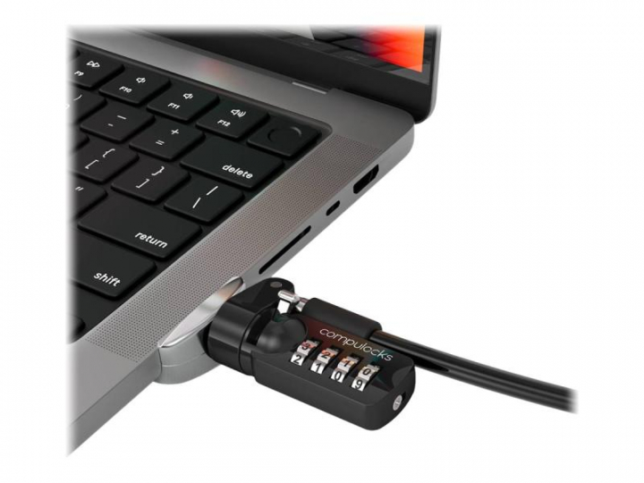 Compulocks Ledge Lock Adapter for MacBook Pro 14' M1, M2 & M3 with Combination Cable - adaptador de trava de ranhura de segurança